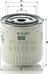 Mann-Filter W 916/1 - Õlifilter epood.avsk.ee