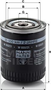 Mann-Filter W 930/21 - Õlifilter epood.avsk.ee