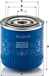 Mann-Filter W 920/48 - OLIFILTER epood.avsk.ee