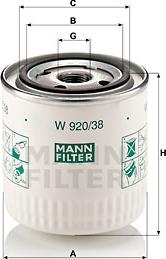 Mann-Filter W 920/38 - Õlifilter epood.avsk.ee