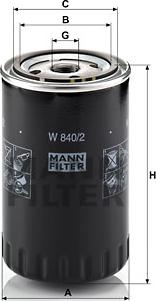 Mann-Filter W 840/2 - Õlifilter epood.avsk.ee