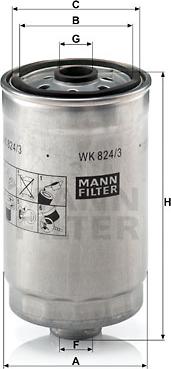 Mann-Filter WK 824/3 - Kütusefilter epood.avsk.ee