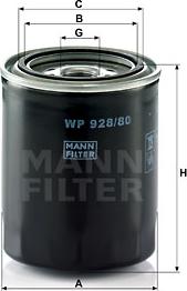 Mann-Filter WP 928/80 - Õlifilter epood.avsk.ee