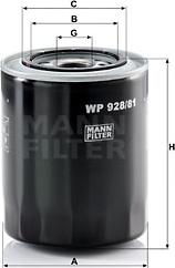 Mann-Filter WP 928/81 - Õlifilter epood.avsk.ee