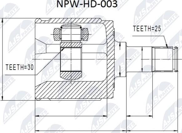 NTY NPW-HD-003 - Liigendlaager, veovõll epood.avsk.ee