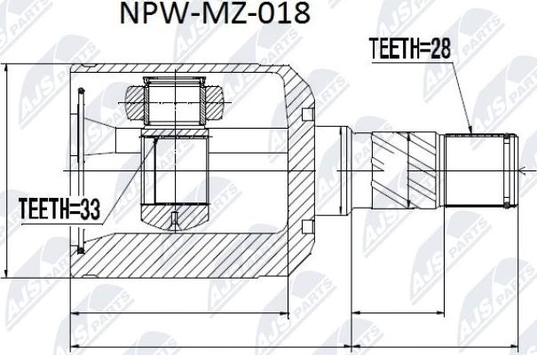 NTY NPW-MZ-018 - Liigendlaager, veovõll epood.avsk.ee