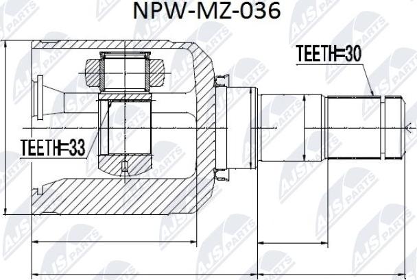 NTY NPW-MZ-036 - Liigendlaager, veovõll epood.avsk.ee
