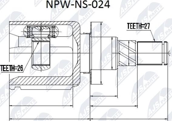 NTY NPW-NS-024 - Liigendlaager, veovõll epood.avsk.ee