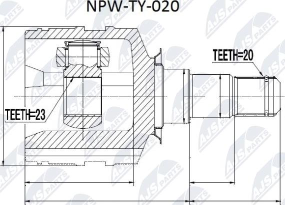NTY NPW-TY-020 - Liigendlaager, veovõll epood.avsk.ee