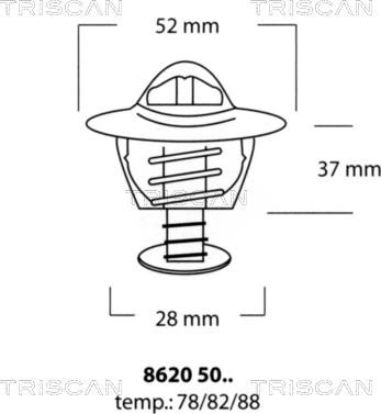 Triscan 8620 5082 - Termostaat,Jahutusvedelik epood.avsk.ee