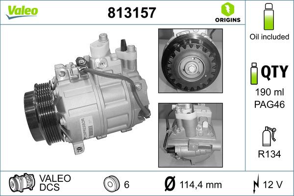 Valeo 813157 - Kompressor,kliimaseade epood.avsk.ee