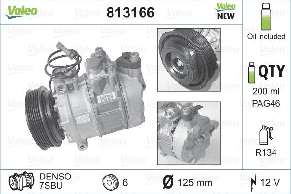 Valeo 813166 - Kompressor,kliimaseade epood.avsk.ee